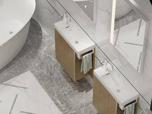 Meuble-lavabo de salle de bain au design populaire fixé au mur-2031050