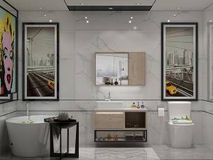 Wall mounted 1drawer melamine  bathroom vanity-2022090