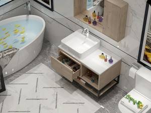 Melamine badkamermeubel met 1 lade voor wandmontage - 2022090