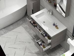 Móvel de banheiro de melamina de design econômico montado na parede-2035090