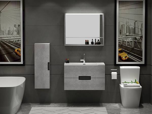Wall mounted simple design melamine bathroom furniture Featured Image