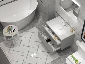 Európai stílusú falra akasztható MDF fürdőszobai szekrény