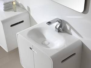 Tủ phòng tắm hiện đại mới Đá nhân tạo nhựa chậu rửa treo tường chậu rửa