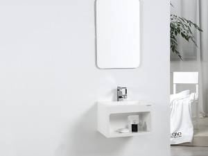 Parihaba na disenyo ng Europa Artipisyal na marble sink sanitary ware Ceramic wall hung hand wash basin