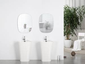 Bathroom furniture Polymarble free standing basin pedestal sink