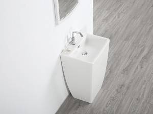 Fashion artificial stone free standing basin pedestal sink