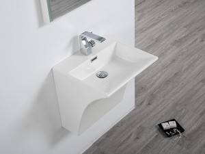 Top kwaliteit soliede oppervlak badkamer wasbak muur gehang hand wasbak