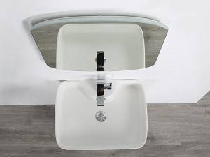 Bathroom solid surface free standing basin resin Pedestal sink