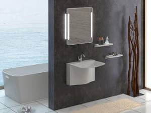 Moderne keramisk vegghengt håndvask Kunstig steinvask sanitærutstyr