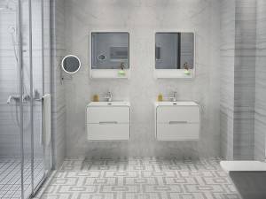 Klassinen kylpyhuonekaappi seinään ripustettava pesuallas Tekokivitaso