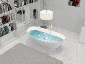 Steinbadewanne im klassischen Design Freistehende Badewanne aus Kunstmarmor PMMA