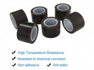 Black anti-static insulating PTFE fiberglass tape