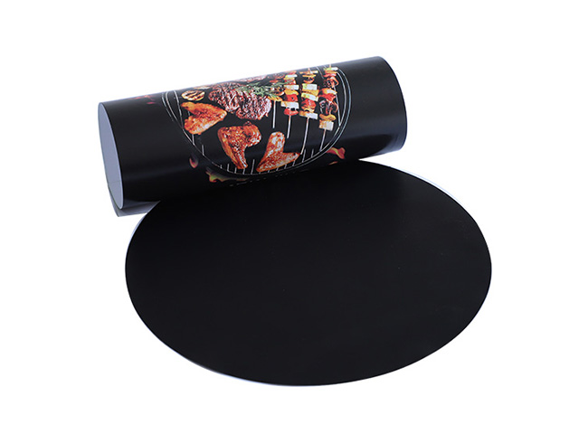 China Non Stick Bbq Grill Mat Factory –  High Temperature PTFE coated round barbecue mats  – KaiCheng