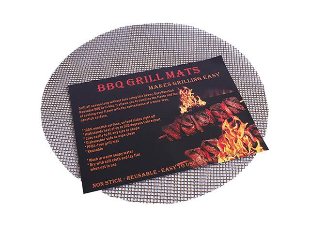 China Food Grade Bbq Grill Mesh Mat –  Reusable Customize Round BBQ Baking Mesh Mats   – KaiCheng