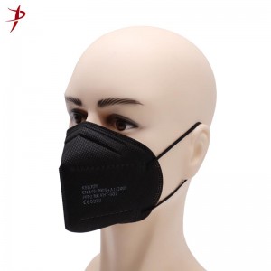 Melna vienreizlietojama sejas maska ​​KN95 FFP2 Putekļu aizsardzības respiratoru maskas |KENJOY