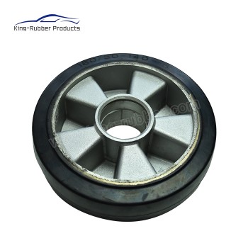 Makinis na PATTERN SOLID RUBBER TIRE CAST IRON CORE HEAVY LOAD INDUSTRIAL CASTER WHEEL，RUBBER ROLLER