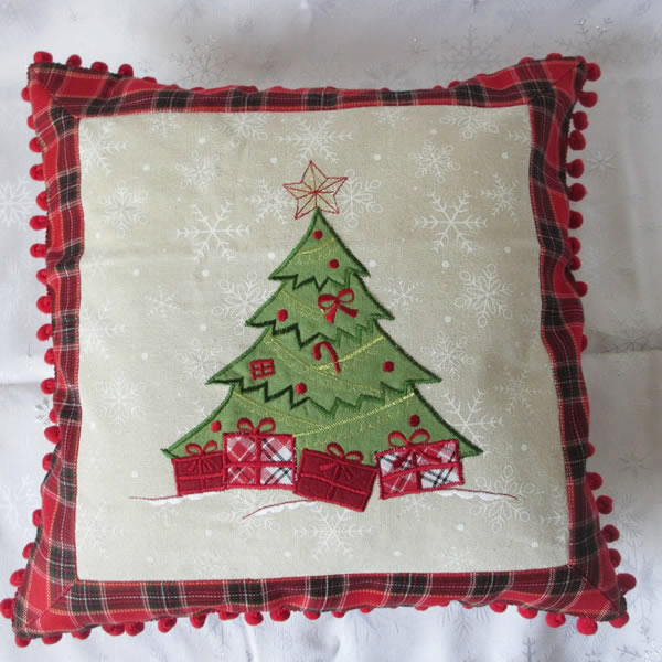 Square Christmas Tree Design Cushion Cover Custom