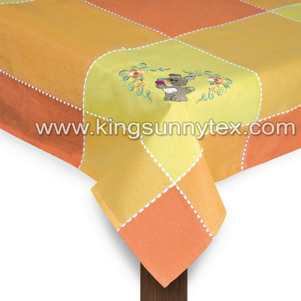 Special Price for Beaded Table Runner Indian Table Runners - Orange Red Bunny Embroidery Tablecloth For Easter – Kingsun