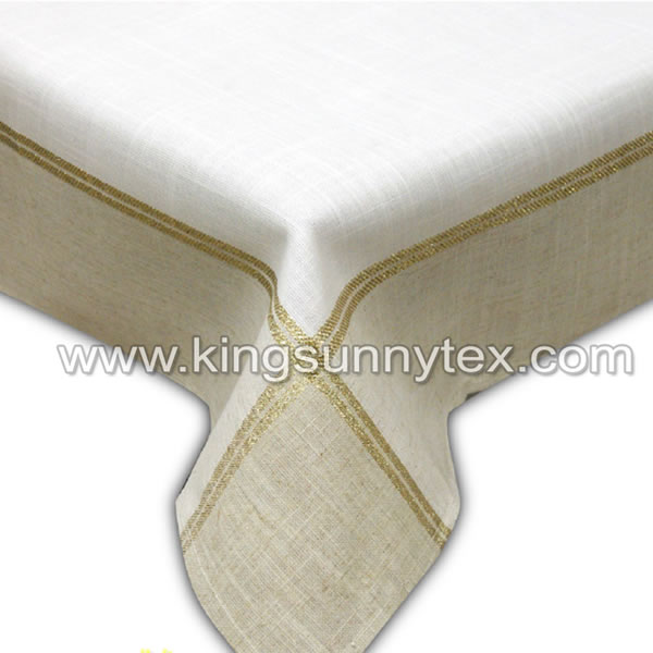 White Fabric Gold Lurex Thread Fabric For Christmas