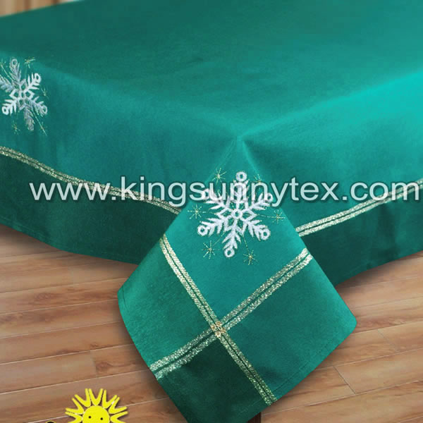 Best Price for Table Runner - Fitted Table Cloth With Christmas Embroidery – Kingsun