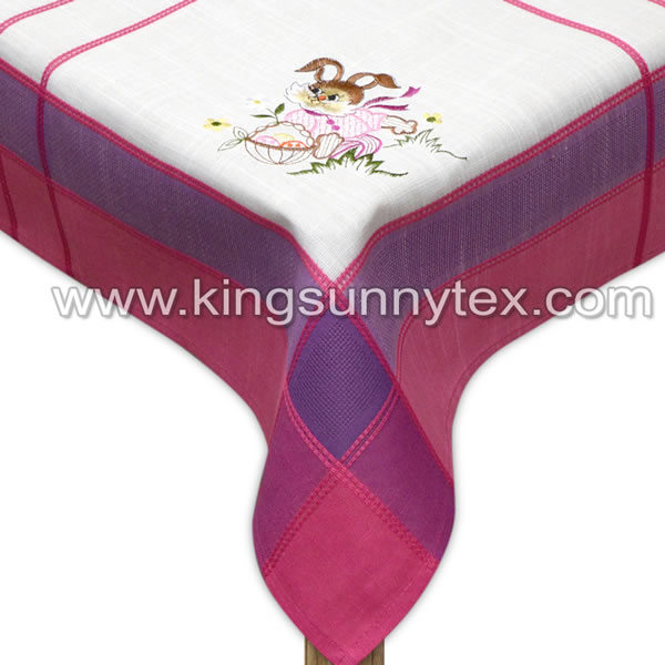 Colored Tablecloth With Rabbit Pattern