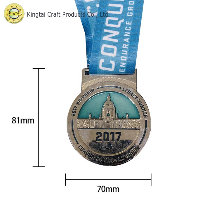 Custom Ribbons For Medals Factory –  3D Golden Half Marathon Medal |KINGTAI  – Kingtai