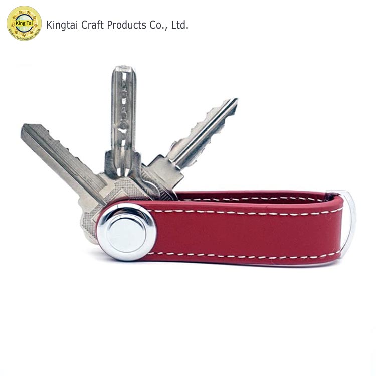 red leather keychain