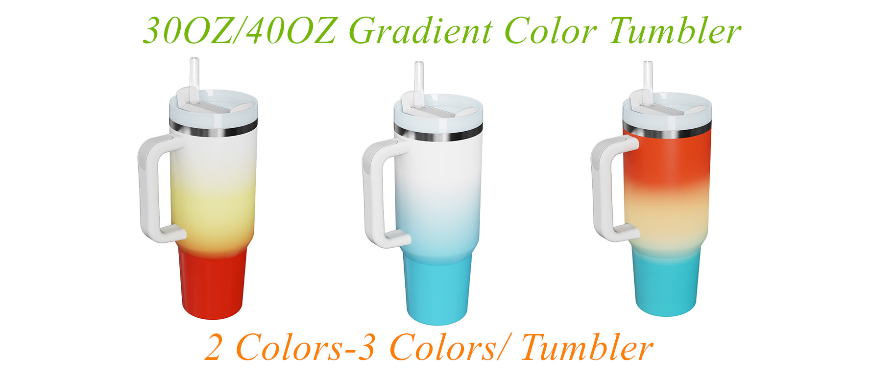Vaso de 30OZ y 40OZ con diseño de color degradado