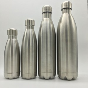 ສະແຕນເລດ Double Walled Vacuum Insulated Cola Shape Thermos Water Bottle