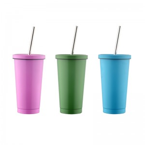 530ml Stainless Steel Tumbler Reusable Reusable With Straw