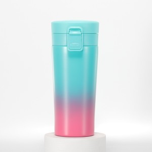 Gradient Vacuum Reusable Thermos Travel Mug With Jumping Lid