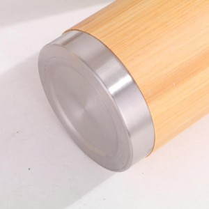 Bambu tumlarmugg Vakuumisolerad rostfri termos med filter för lösblad/kaffe
