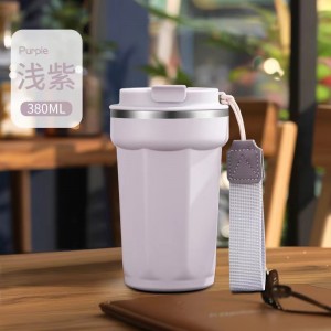 380ml Insulated Travel Mug Leak Proof Coffee To Go Stainless Steel Coffee Tumbler Reusable  Thermos for Hot and Cold Drink with lid