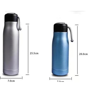 Vakuumisoleret genanvendelig vandflaske med håndtag til camping, kontor og rejser