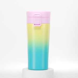 Gradient Vacuum Reusable Thermos Travel Mug With Jumping Lid