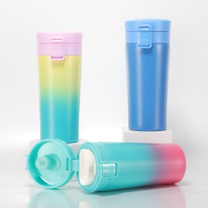 Vacuum Reusable Thermos Travel Mug With Jumping Lid