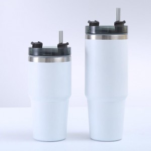 30OZ Reusable Stainless Steel Insulated Tumbler With Straw