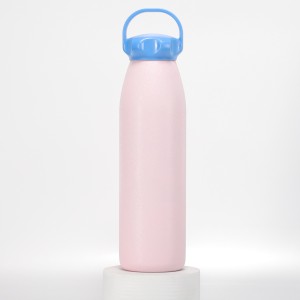 Unikalaus dizaino dvigubos sienelės vakuuminis izoliuotas vandens butelis su rankena