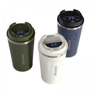 12OZ Stainless Steel Vacuum Insulated Coffee Mug with Spill Proof and Innovation Digital Temperature Display