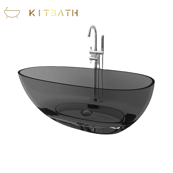 KBb-02B Soaking Bathtub High-quality Transparent Resin Freestanding Bathtubs with Thick Edges 25mm