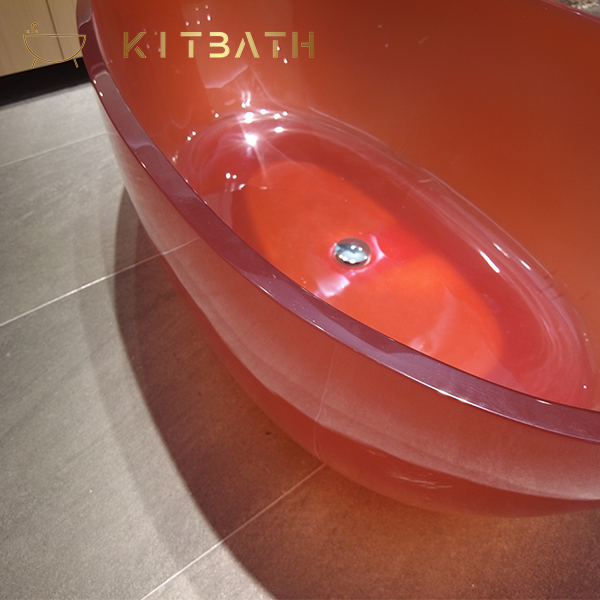 KBb-02B Soaking Bathtub High-quality Transparent Resin Freestanding Bathtubs with Thick Edges 25mm