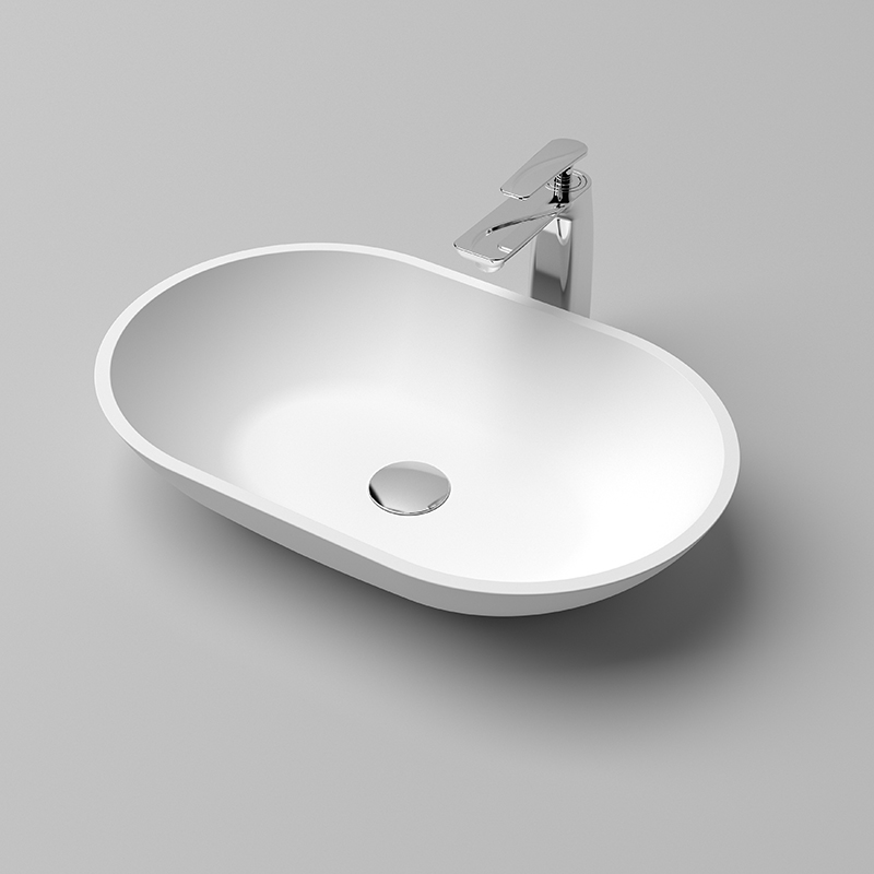 KBc-13 Solid Surface Sinks rectangle shape and single deep bowl with overflow Quartz sinks