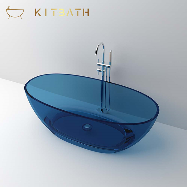 KBb-01 Kitbath New Transparent Europe Style Stone Resin Custom Bathtub Soaking Tubs For Hotel