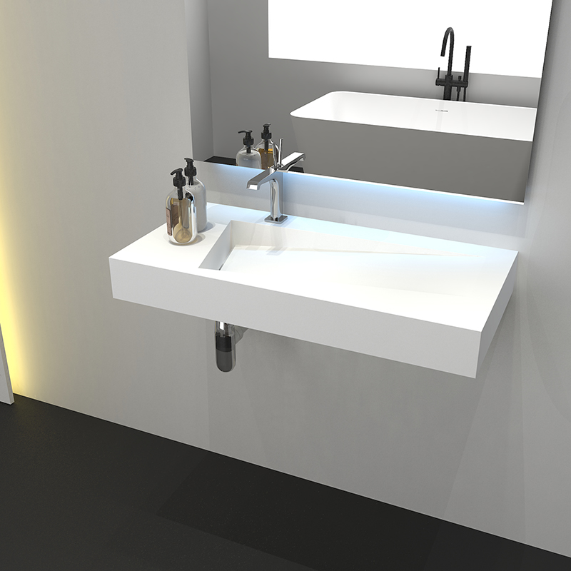Free sample for Bathtub Shape -
 KBh-09 The wall mounted sink and faucet on left or right options – KITBATH