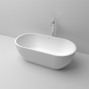 KBb-10 Indoor Freestanding cast resin Bathtub with center drain and overflow
