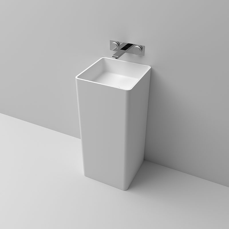 KBs-01 is a Freestanding Basin in a square shape with a height of 900mm(35.5″)