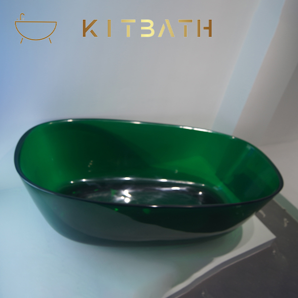 KBb-23 Design Popular Bathtub Transparent Simple Bath Smooth Surface Resin Tub