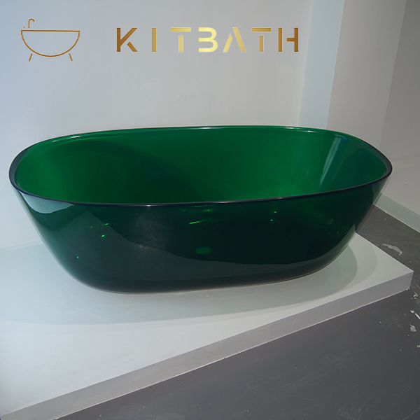 KBb-23 Design Popular Bathtub Transparent Simple Bath Smooth Surface Resin Tub