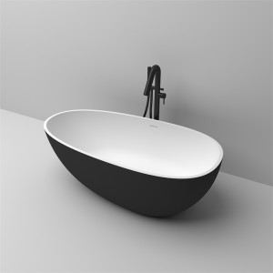 KBb-02B egg shape bathtub with thick edges 25mm and center drain hole