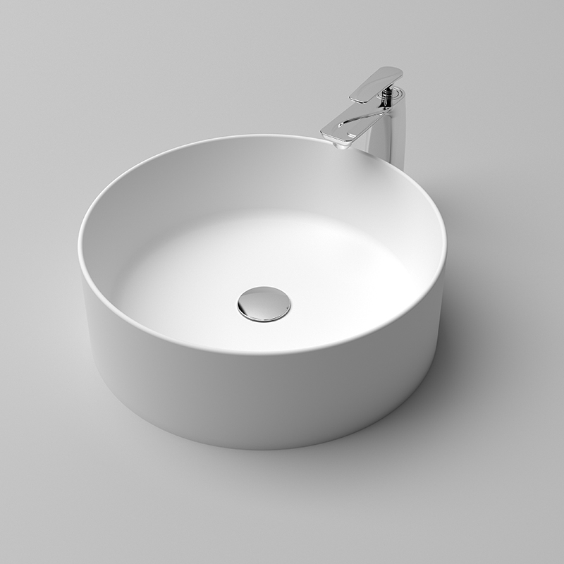 KBc-09 Qulified solid surface sinks round shape design a China made bathroom sinks
